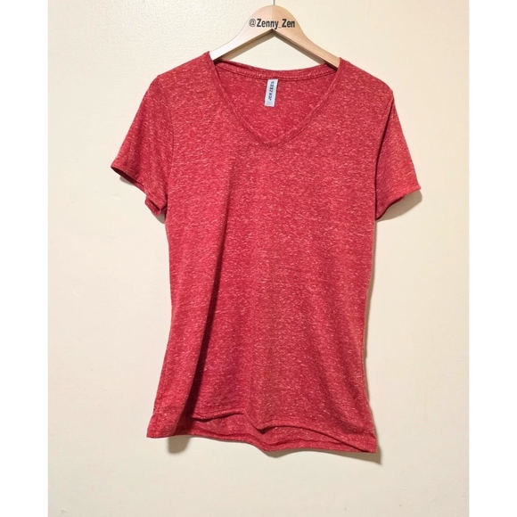 Tops - Women's Red V-Neck T-Shirt